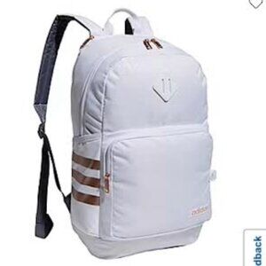 adidas White Backpack with Rose Gold Accents